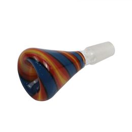 Newest Colorful Round Funnel Glass Bowl Smoking Pipes Accessories 14mm 18mm male for Hookahs bongs Water Ash Catcher Bubbler Tools