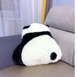 Pillow Short Plush Flurry Panda Cushion Pillow Kawaii Panda Back Antiskid Cushions Sofa Living Room Home Decor Creative Christmas Gift