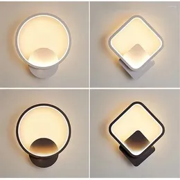 Wall Lamp Led Nordic Interior Small Simple Square Circular Bedside Lamps Aisle Corridor Background Decorative Light Sconce