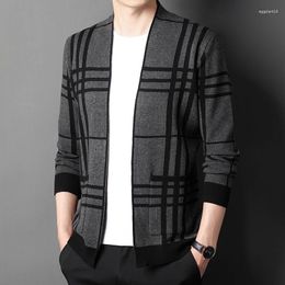 Men's Sweaters High Quality Autumn Winter Designer Business Casual Knitwear Fashion Stripe Embroidery Long Sleeve Cardigan Sweater Tops