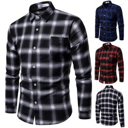 Men's T Shirts Flower Breathable Oversized Casual Shirt Fashion Tops Business Leisure Plaid Printing Long