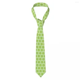 Bow Ties Mens Tie Slim Skinny White Contours Of Lime Slices Necktie Fashion Free Style For Party Wedding