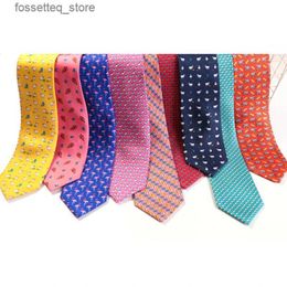 Neck Ties 2024 New Animal Print Pattern % Silk Tie for Mens High end Business Suit Casual Shirt necktie L240313