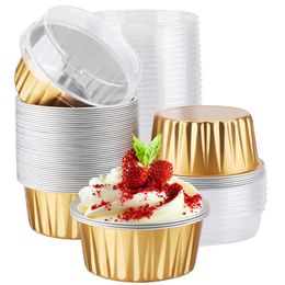 Aluminiowe mini -ciasto do jednorazowego recyklingu foliowate puszki do piekarni, kawiarni, restauracji bez okładki
