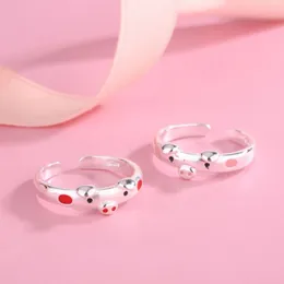 Cluster Rings 1Pcs Creative Cute Red Pig Lucky Piggy Animal Couple Opening Ring Women Man Jewellery Lover's Gifts Adjustable