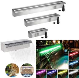 Stainless Steel 304 Swimming Pool Water Curtain Gardening Outdoor Wall Fountain Waterfalls Fish Pon Waterfall Out Of The Trough De2251739