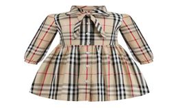 plaid dress 2020 NEW arrival autumn Girls academy wind long sleeve high quality cotton baby kids bowtie plaid dress1423522