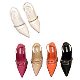 Slippes genuine leather designer shoes pointed toe sandals shining diamond party shoes back strap wedding shoes sexy women's high heels top leather luxury brand