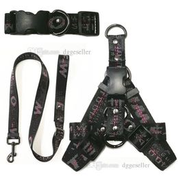 Designer Dog Harness and Leashes Set No Pull Dog Vest Collars for Small Medium Dogs Cat Adjustable Heavy Duty Halter Harnesses wi260a