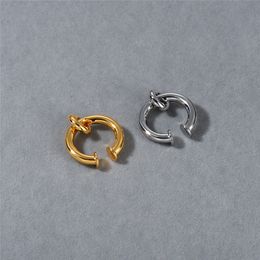 Niche Design Minimalist Earrings Metal Small Rings Circular Ear Bone Clips for Men/Women Unisex Style Without Ear Holes Cochlear Clip for Both Left and Right Ear Clips