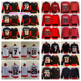 Custom Men Women Youth Ottawa''Senators''2022 Reverse Retro 2.0 Hockey Jerseys Black 7 Tkachuk 12 DeBrincat 28 Giroux 72 Thomas Chabot 18 Stutzle Alternate Stitche