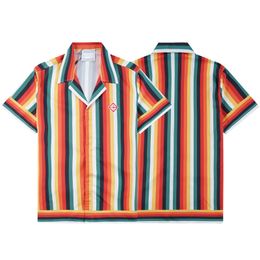 Modedesigner Bowlinghemd Herren Casual Button Down LA CA Hemden Hawaii Blumenhemden Herren Kurzarmkleid Hawaiihemd M-3XL #A33
