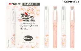 MG 05mm Black Gel Pen Full Needle Tip Signing Student Stationary Office Teaching Supplies Pink Cherry Blossom Pattern Pens1997542