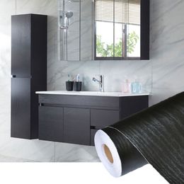 PVC Self Adhesive Waterproof Black Wood Wallpaper Roll For Furniture Door Desktop Cabinets Wardrobe Wall Contact Paper280R