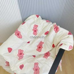 Comforters sets Cute Cartoon Bear Rabbit Blanket Large Soft Cotton Bedspread Sofa Cover Kids Adults Nap Quilt Throw Blanket Home Hotel Bed Cover YQ240313