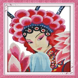 Mu Guiying Chinese girl home decor painting Handmade Cross Stitch Embroidery Needlework sets counted print on canvas DMC 14CT 11307Z