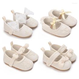 First Walkers Cute White Lace Baby Girl Princess Shoes Born Wedding Dress Toddler Outdoor Non-slip Footwear