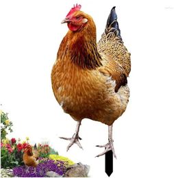 Garden Decorations Outdoor Chicken Decor 2D Acrylic Hen Statue Standing Ornament For Patio Backyard Lawn Yard And Drop Delivery Home Ot3Sy