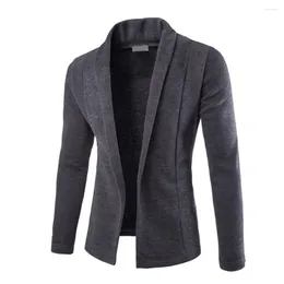 Men's Jackets Stylish Jacket Coat Streetwear Casual Cotton Blend Solid Color Cardigan Men Warm