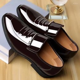 Dress Shoes For Men Luxury 2024 Formal Shoe Oxford Man Leather Italian Loafers Men's Pointed Toe Classic Brand