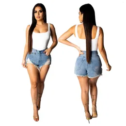 Women's Shorts Plus Size High Waist Hole Tassel Thin Edge Denim Jeans Feminino 2024 Summer