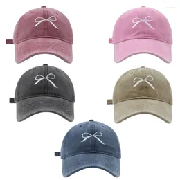 Ball Caps Modern Baseball Hat For Girls Women Embroidered Bow Casual Sports Gym Mountain Camping Outdoor Activity