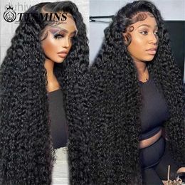 Synthetic Wigs Synthetic Wigs 13x6 13x4 Curly Lace Frontal Deep Wave Wigs For Women Lace Front Remy Wigs Hair Friendly Beginner ldd240313