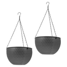 Planters hanging planter rattan pot: flower planter basket bonsai container 2pcs air holder for garden 16 5cm Pots