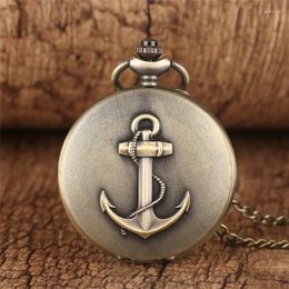 Pocket Watches Vintage 3D Sailing Symbol Design Unisex Quartz Analogue Watch Roman Number Display Necklace Pendant Chain Retro Timepiece