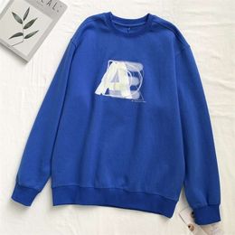 ADER Ghost Metamorphic Letter Sweater Couple Korean China-chic Phantom Pattern Loose Small Casual Long Sleeve