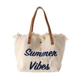 HBP Big Capacity Canvas Totes Embroidery Alphabet Womens Tote Handbag Girls Bag Woven Beach Summer Shoulder Bags