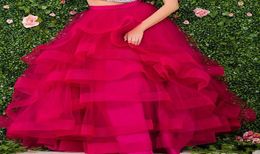 2017 Eyecatching Fuchsia Tutu Long Women Skirts Fantasy Tiered Puffy Floor Length Female Skirts Custom Made Ball Gown Party Skirt3400093