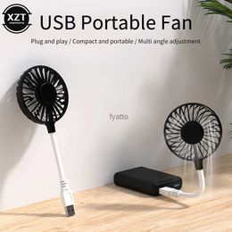 Electric Fans USB Portable Fan Office Desktop Small Dormitory Mute Power Adapter Laptop Adjustable AngleH240313