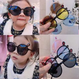 Fashion Eyewear Round Frame 2023 Eyeglasses Portable Travel Childrens Sun Glasses Summer Baby Kids Sunglasses ldd240313