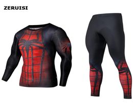 Tracksuit Men 3D Printed Superman Compression Sweatshirt Pants Suit Gym Fitness Workout Tight Tracksuits Jogging Basketball Sports2079089