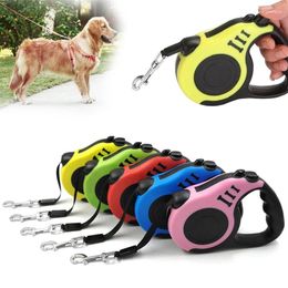 Dog Collars 3M 5M Durable Leash Automatic Retractable Reins Nylon Outdoor Extending Auto Scalable Pet Puppy Walking Running