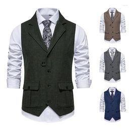 Men's Vests 2024 Spring And Autumn Casual Suit Tank Top Single Breasted Retro Vest