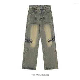 Men's Pants American Street Trend Men And Women Hip-hop Personality Straight Leg Loose Jeans Spring Autumn Vintage Casual Y2k