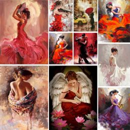 Number Dancing Women Painting By Numbers Complete Kit Oil Paints 40*50 Oil Painting Loft Wall Picture For Children Handicraft Handiwork