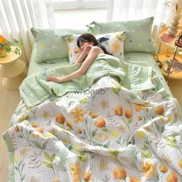 Comforters sets Quilted Bedspread for Summer Flower Printed Patchwork Quilt for Beds Single/Queen/King Size Blanket Summer Comforter/Duvet YQ240313