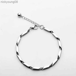 Bangle Hot Sale Stainless Steel Melon Seed Chain Bracelet Fashion Jewelry Best Gift for Men and Women Length 18 + 5CM drop shippingL2403