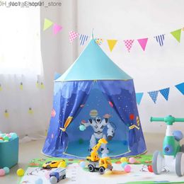 Toy Tents Toy Tents Childrens Tent Tipi Play Tent Blue Space Tents House for Children 120x116cm Birthday Gift For Boy Girl Child Teepee Q231220 L240313