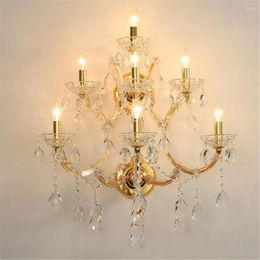 Wall Lamp Industrial Luxury 7-light Chandeliers Gold Mount Lustres Lighting For El Hall Decorative Sconces