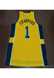 Vintage REAL 21ss 1 YELLOW Jamal Crawford Michigan Wolverines College jersey Size S4XL or custom any name or number jersey9370117