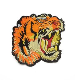 2pcs Good quality big Tiger Head Applique Embroidered Patches iron On Patch Lace Motifs DIY Decorated for clothes4142434
