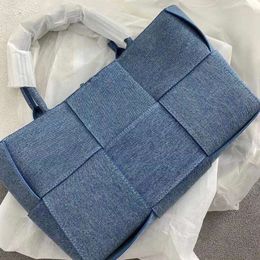 Discount Shops High Quality Net Red Canvas Fashion Versatile Denim Woven Portable Tote Bag 2024 Autumn and Winter New
