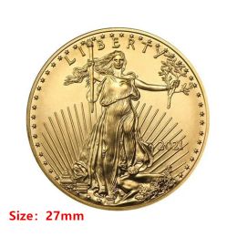 Statue Of Liberty Coin Gold Plated Commemorative Coin Collection New Gift Home Decoration 27mm ZZ