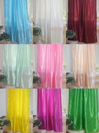 Curtains Modern Satin Grommet(ring) Top Underlay Blackout Translucent Bedroom Curtain Floorto Ceiling Living Room Drape Kitchen Curtains