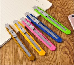 Retractable Paper Cutter Metal Utility Knife Candy Colour Mini Pencil Wallpaper Sharpener Portable Office Stationery6817261