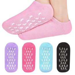 2pc Foot Care Spa Moisturising Gel Socks Exfoliating Dry Cracked Soft Skin Sock Pedicure Hard Heel skin Protector Repairing 240304